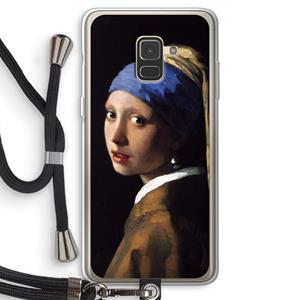 CaseCompany The Pearl Earring: Samsung Galaxy A8 (2018) Transparant Hoesje met koord