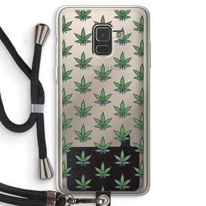 CaseCompany Weed: Samsung Galaxy A8 (2018) Transparant Hoesje met koord
