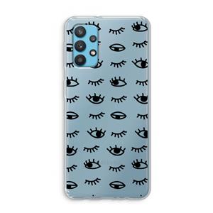 CaseCompany Eye pattern #2: Samsung Galaxy A32 4G Transparant Hoesje