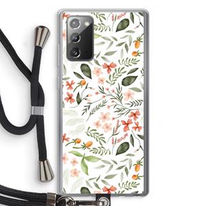 CaseCompany Sweet little flowers: Samsung Galaxy Note 20 / Note 20 5G Transparant Hoesje met koord