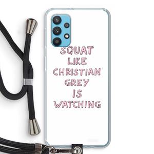 CaseCompany Christian Grey: Samsung Galaxy A32 4G Transparant Hoesje met koord