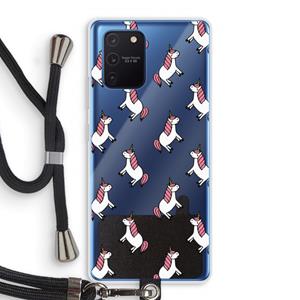 CaseCompany Eenhoorns overal: Samsung Galaxy Note 10 Lite Transparant Hoesje met koord