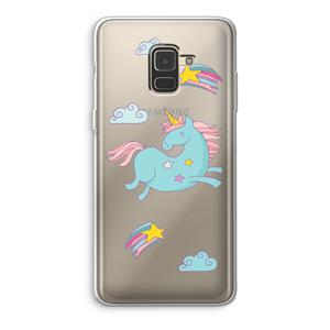 CaseCompany Vliegende eenhoorn: Samsung Galaxy A8 (2018) Transparant Hoesje