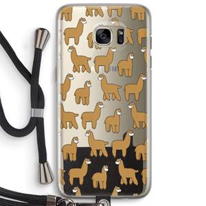 CaseCompany Alpacas: Samsung Galaxy S7 Edge Transparant Hoesje met koord
