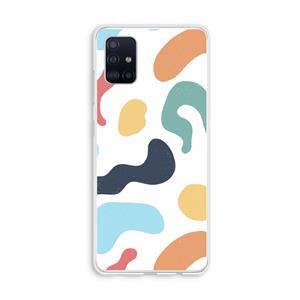 CaseCompany Memphis Shapes Blue: Galaxy A51 4G Transparant Hoesje