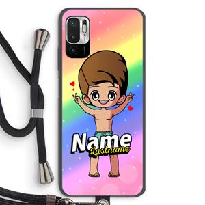 CaseCompany Chibi Maker man: Xiaomi Redmi Note 10 5G Transparant Hoesje met koord