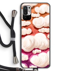 CaseCompany Katoen Wolken: Xiaomi Redmi Note 10 5G Transparant Hoesje met koord