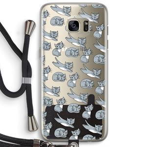 CaseCompany Poezen: Samsung Galaxy S7 Edge Transparant Hoesje met koord