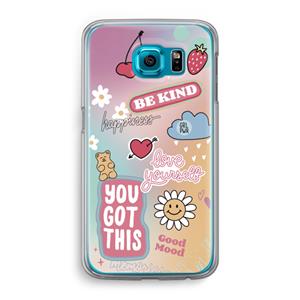 CaseCompany Positivity: Samsung Galaxy S6 Transparant Hoesje