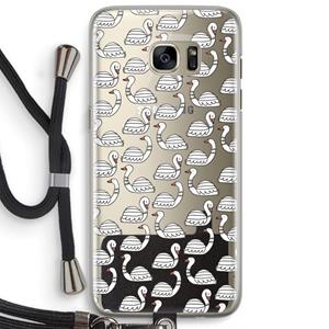CaseCompany Zwanen: Samsung Galaxy S7 Edge Transparant Hoesje met koord
