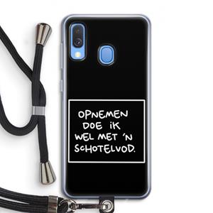 CaseCompany Schotelvod: Samsung Galaxy A40 Transparant Hoesje met koord