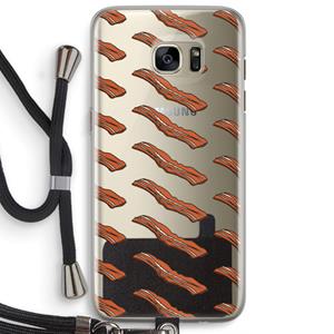 CaseCompany Bacon to my eggs #2: Samsung Galaxy S7 Edge Transparant Hoesje met koord