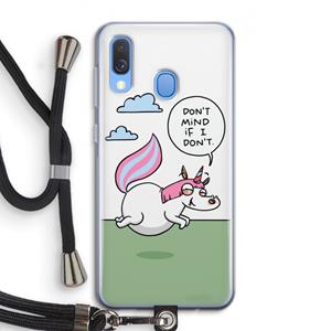 CaseCompany Unicorn: Samsung Galaxy A40 Transparant Hoesje met koord