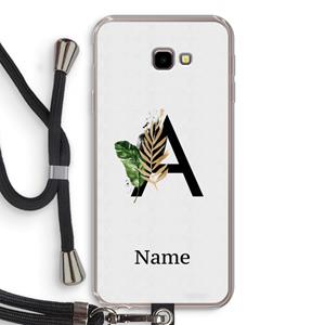 CaseCompany Charcoal Flora: Samsung Galaxy J4 Plus Transparant Hoesje met koord