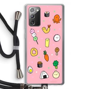 CaseCompany Happy bento friends: Samsung Galaxy Note 20 / Note 20 5G Transparant Hoesje met koord