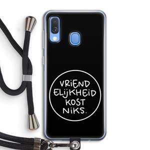 CaseCompany Vriendelijkheid: Samsung Galaxy A40 Transparant Hoesje met koord