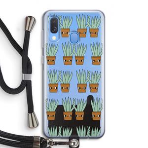 CaseCompany Sansevieria: Samsung Galaxy A40 Transparant Hoesje met koord