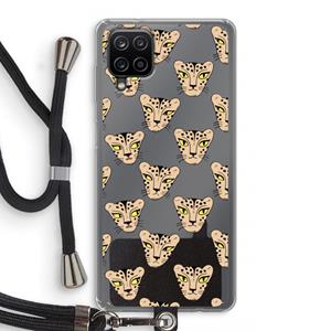 CaseCompany Tijger: Samsung Galaxy A12 Transparant Hoesje met koord