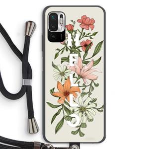 CaseCompany Hello bloemen: Xiaomi Redmi Note 10 5G Transparant Hoesje met koord