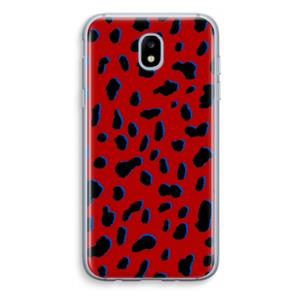 CaseCompany Red Leopard: Samsung Galaxy J5 (2017) Transparant Hoesje