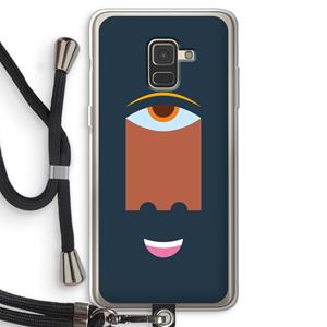 CaseCompany Mono M: Samsung Galaxy A8 (2018) Transparant Hoesje met koord