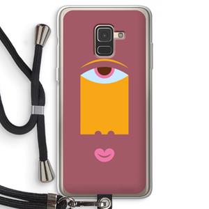 CaseCompany Mono V: Samsung Galaxy A8 (2018) Transparant Hoesje met koord