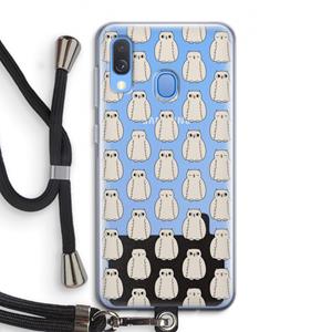 CaseCompany Uilen: Samsung Galaxy A40 Transparant Hoesje met koord