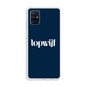 CaseCompany Topwijf Navy: Galaxy A51 4G Transparant Hoesje