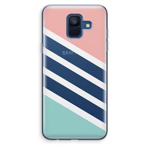 CaseCompany Strepen pastel: Samsung Galaxy A6 (2018) Transparant Hoesje