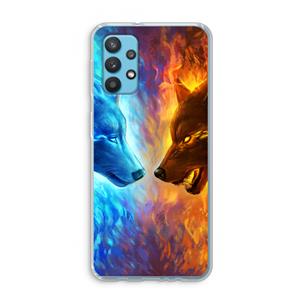CaseCompany Fire & Ice: Samsung Galaxy A32 4G Transparant Hoesje