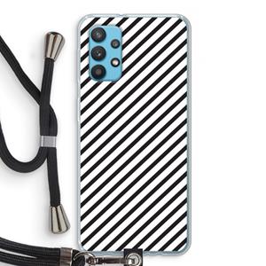 CaseCompany Strepen zwart-wit: Samsung Galaxy A32 4G Transparant Hoesje met koord