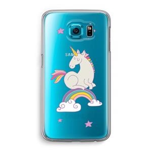CaseCompany Regenboog eenhoorn: Samsung Galaxy S6 Transparant Hoesje