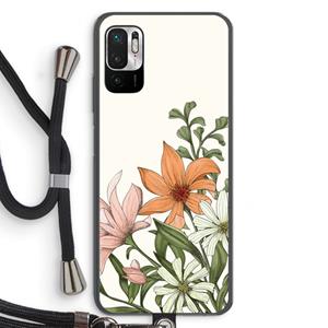 CaseCompany Floral bouquet: Xiaomi Redmi Note 10 5G Transparant Hoesje met koord