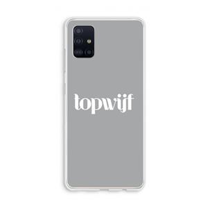 CaseCompany Topwijf Grijs Wit: Galaxy A51 4G Transparant Hoesje