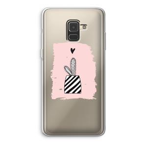 CaseCompany Zwart-wit cactus: Samsung Galaxy A8 (2018) Transparant Hoesje
