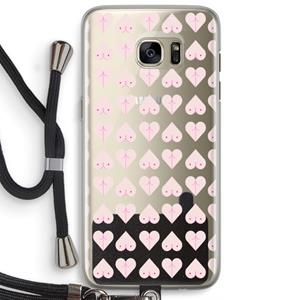 CaseCompany Ass 'n Titties: Samsung Galaxy S7 Edge Transparant Hoesje met koord