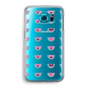 CaseCompany Smiley watermeloenprint: Samsung Galaxy S6 Transparant Hoesje