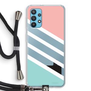 CaseCompany Strepen pastel: Samsung Galaxy A32 4G Transparant Hoesje met koord