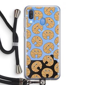 CaseCompany Croissant: Samsung Galaxy A40 Transparant Hoesje met koord