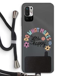 CaseCompany Happy days: Xiaomi Redmi Note 10 5G Transparant Hoesje met koord