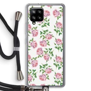 CaseCompany Kleine roosjes: Samsung Galaxy A42 5G Transparant Hoesje met koord