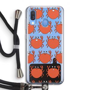 CaseCompany Krab: Samsung Galaxy A40 Transparant Hoesje met koord