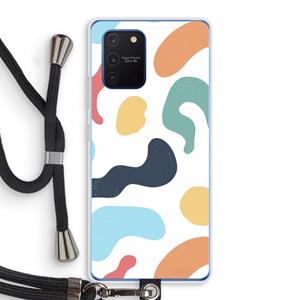 CaseCompany Memphis Shapes Blue: Samsung Galaxy Note 10 Lite Transparant Hoesje met koord