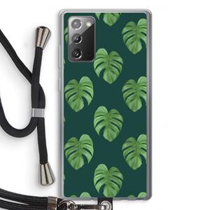 CaseCompany Monstera leaves: Samsung Galaxy Note 20 / Note 20 5G Transparant Hoesje met koord