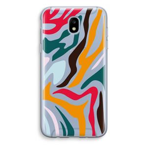 CaseCompany Colored Zebra: Samsung Galaxy J5 (2017) Transparant Hoesje