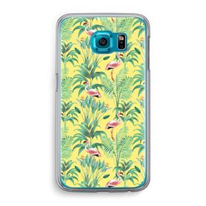 CaseCompany Flamingo party: Samsung Galaxy S6 Transparant Hoesje