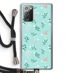 CaseCompany Small white flowers: Samsung Galaxy Note 20 / Note 20 5G Transparant Hoesje met koord