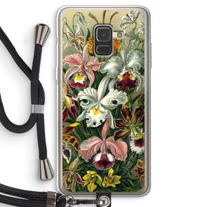 CaseCompany Haeckel Orchidae: Samsung Galaxy A8 (2018) Transparant Hoesje met koord