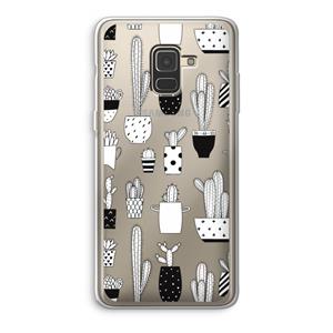 CaseCompany Cactusmotief: Samsung Galaxy A8 (2018) Transparant Hoesje