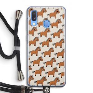 CaseCompany Pony: Samsung Galaxy A40 Transparant Hoesje met koord